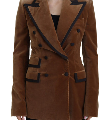 Dolce & Gabbana Elegant Double Breasted Brown Blazer Jacket