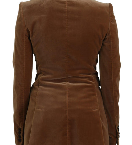 Dolce & Gabbana Elegant Double Breasted Brown Blazer Jacket