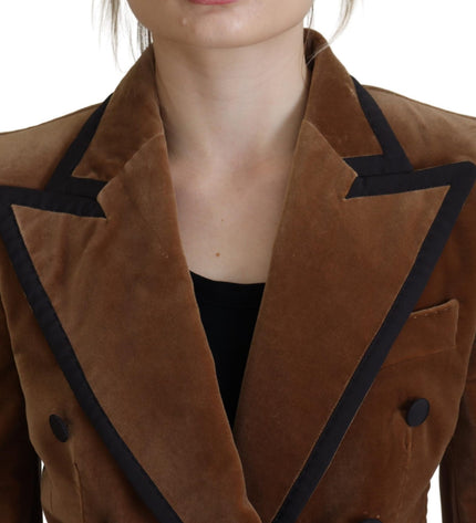 Dolce & Gabbana Elegant Double Breasted Brown Blazer Jacket