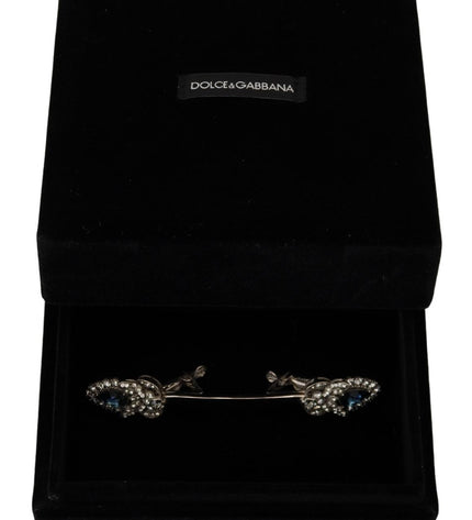 Dolce & Gabbana Elegant Sterling Silver Glass Brooch