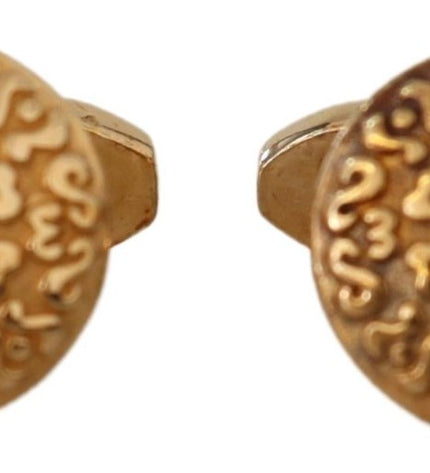 Dolce & Gabbana Elegant Gold Plated Brass Men's Cufflinks