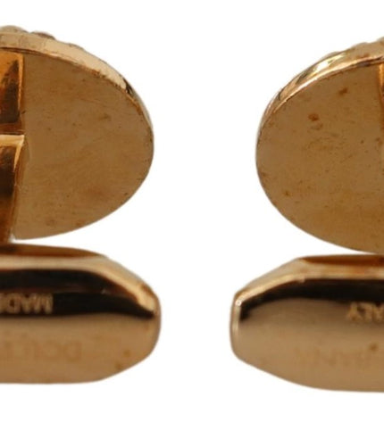 Dolce & Gabbana Elegant Gold Plated Brass Men's Cufflinks