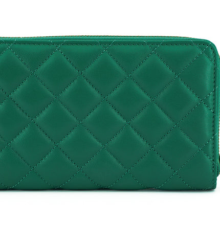 Versace Elegant Quilted Leather Zip Wallet