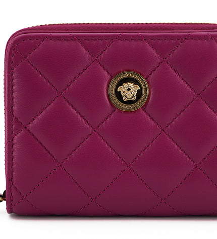 Versace Elegant Purple Quilted Leather Wallet