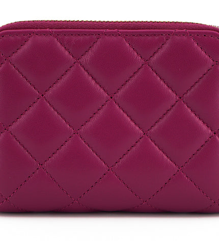 Versace Elegant Purple Quilted Leather Wallet