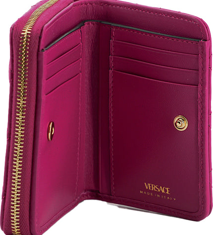 Versace Elegant Purple Quilted Leather Wallet