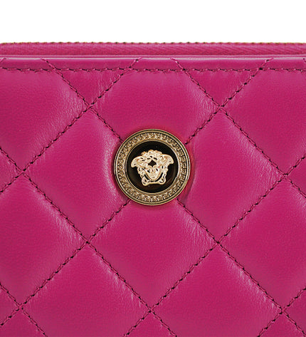 Versace Elegant Purple Quilted Leather Wallet