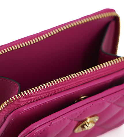 Versace Elegant Purple Quilted Leather Wallet