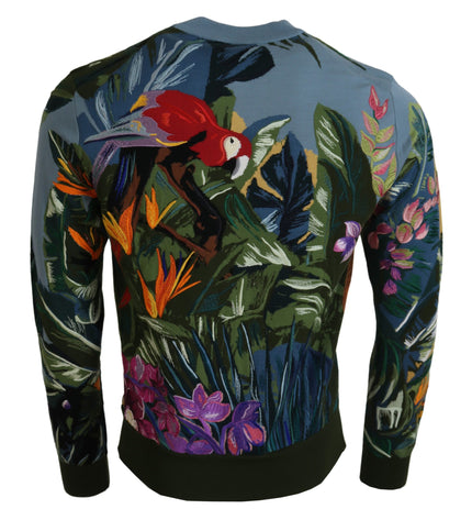 Dolce & Gabbana Jungle Embroidered Wool-Silk Sweater