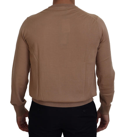 Dolce & Gabbana Beige Cashmere Crewneck Pullover Sweater