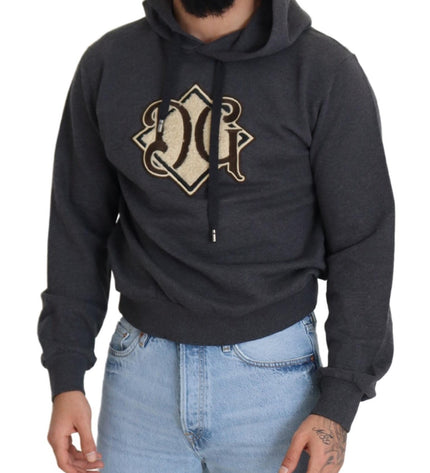 Dolce & Gabbana Elegant Grey Cotton Hooded Sweatshirt