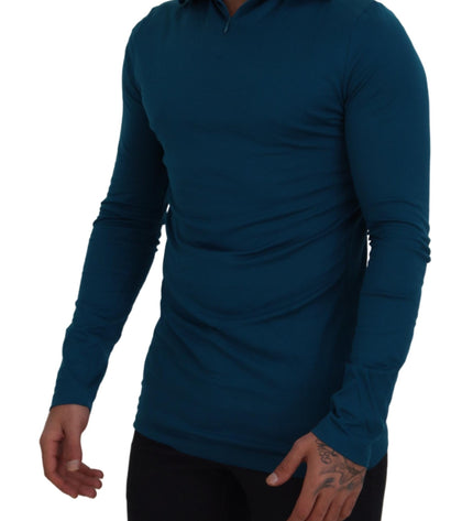 Dolce & Gabbana Elegant Blue Cotton Pullover Sweater