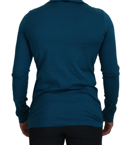 Dolce & Gabbana Elegant Blue Cotton Pullover Sweater