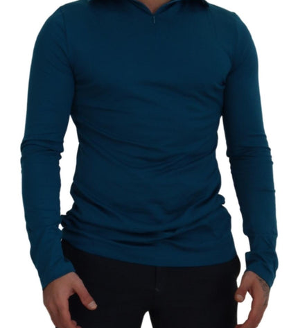 Dolce & Gabbana Elegant Blue Cotton Pullover Sweater