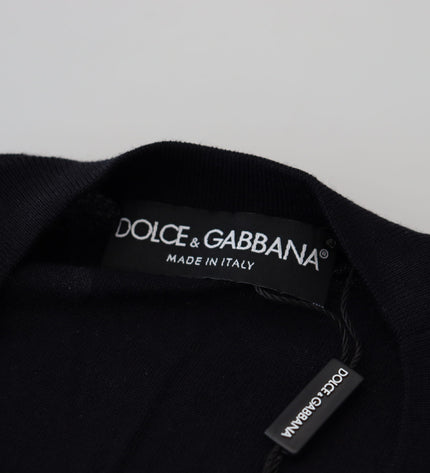 Dolce &amp; Gabbana Maglione Pullover Elegante In Lana Vergine Nera