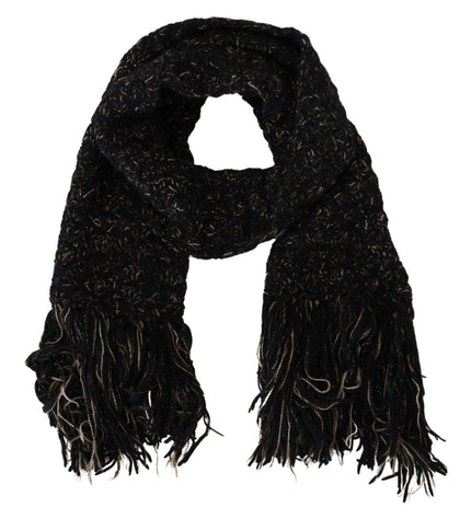 Dolce & Gabbana Elegant Virgin Wool Blend Black Scarf