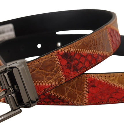 Dolce & Gabbana Elegant Two-Tone Snakeskin Leather Belt