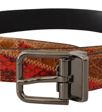 Dolce & Gabbana Elegant Two-Tone Snakeskin Leather Belt