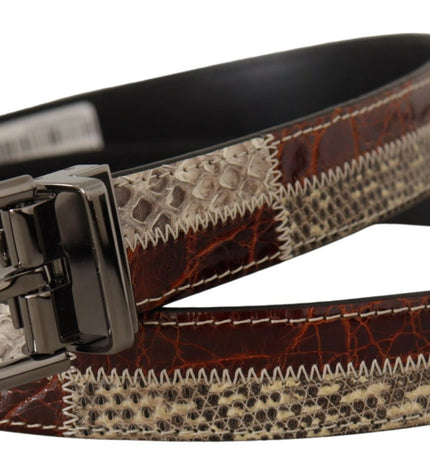 Dolce & Gabbana Multicolor Patchwork Snakeskin Belt