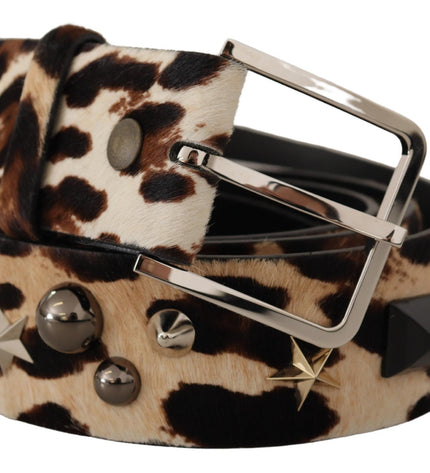 Dolce & Gabbana Elegant Leopard Print Leather Belt