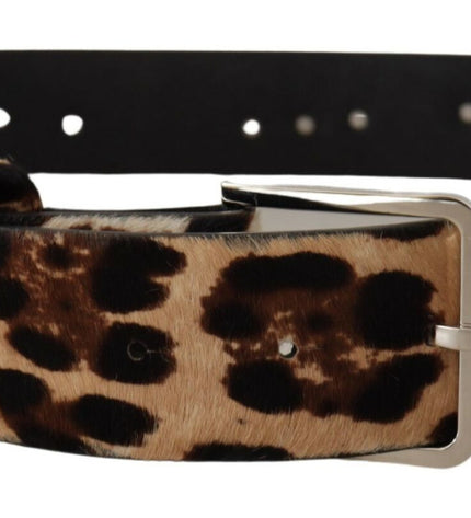 Dolce & Gabbana Elegant Leopard Print Leather Belt