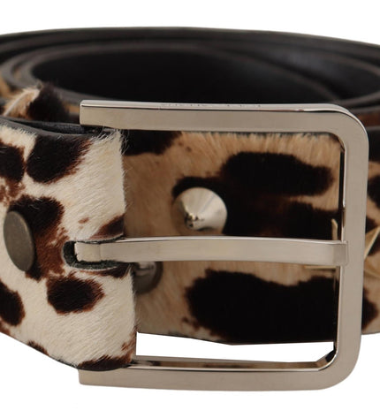 Dolce & Gabbana Elegant Leopard Print Leather Belt