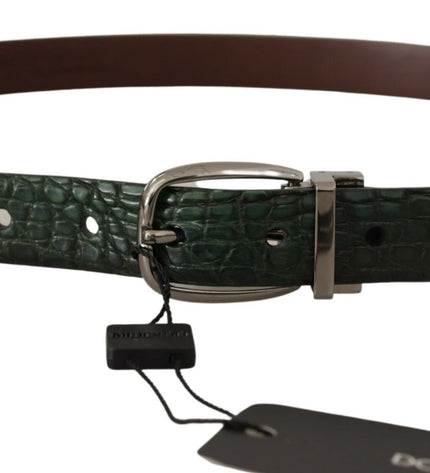 Dolce & Gabbana Elegant Italian Leather Crocodile Belt