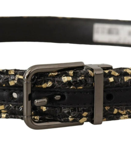 Dolce & Gabbana Elegant Italian Leather Belt with Crown Detail