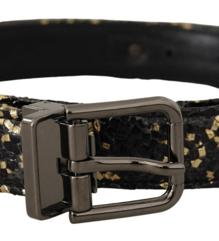 Dolce & Gabbana Elegant Italian Leather Belt with Crown Detail