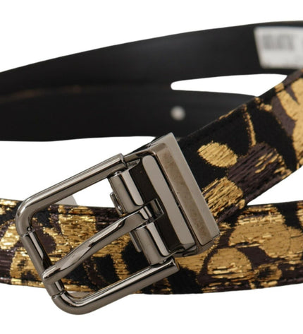 Dolce & Gabbana Multicolor Leather Belt with Black Buckle