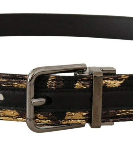 Dolce & Gabbana Multicolor Leather Belt with Black Buckle