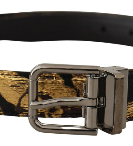 Dolce & Gabbana Multicolor Leather Belt with Black Buckle