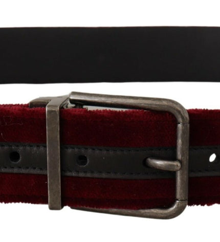 Dolce & Gabbana Velvet Maroon Elegance Belt