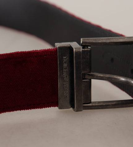 Dolce & Gabbana Velvet Maroon Elegance Belt