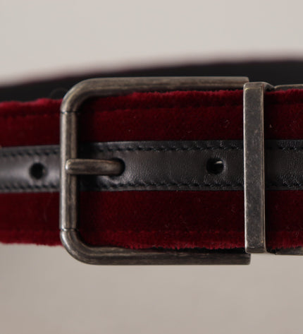 Dolce & Gabbana Velvet Maroon Elegance Belt