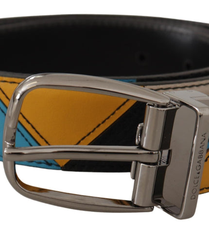 Dolce & Gabbana Elegant Multicolor Leather Belt with Silver Buckle