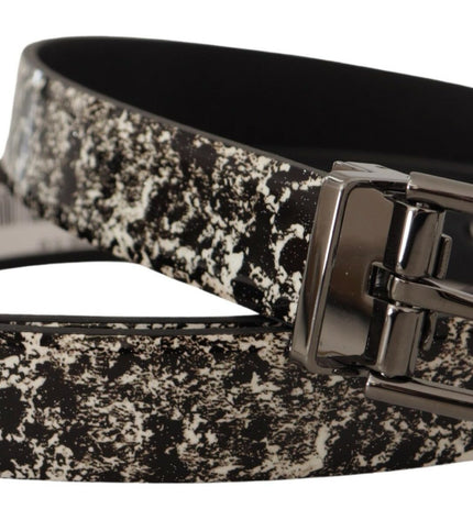 Dolce & Gabbana Elegant Marble Print Leather Belt