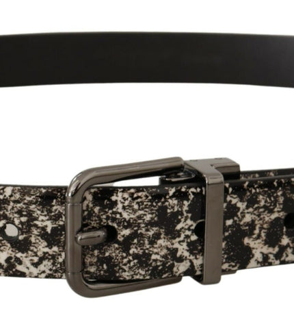 Dolce & Gabbana Elegant Marble Print Leather Belt