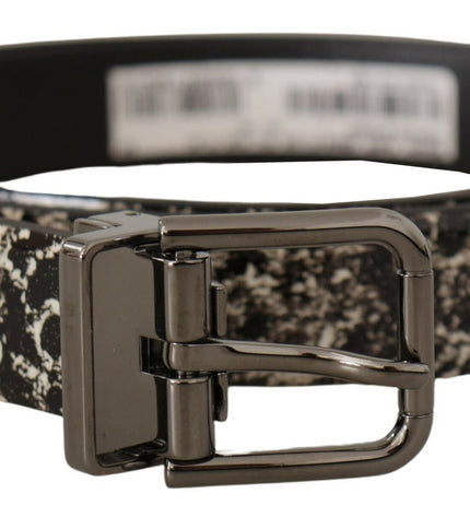 Dolce & Gabbana Elegant Marble Print Leather Belt