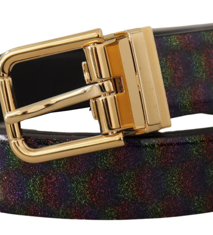 Dolce & Gabbana Elegant Vernice Leather Belt with Silver Buckle