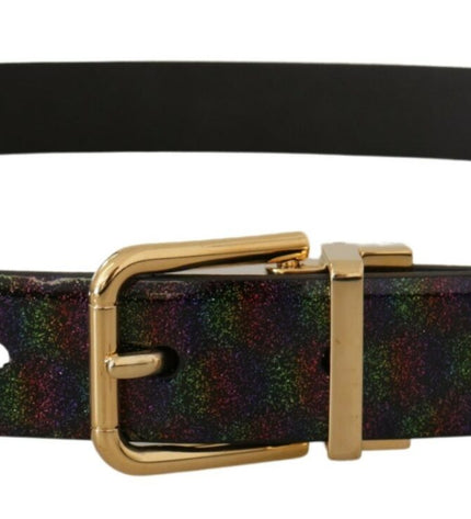 Dolce & Gabbana Elegant Vernice Leather Belt with Silver Buckle