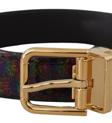 Dolce & Gabbana Elegant Vernice Leather Belt with Silver Buckle