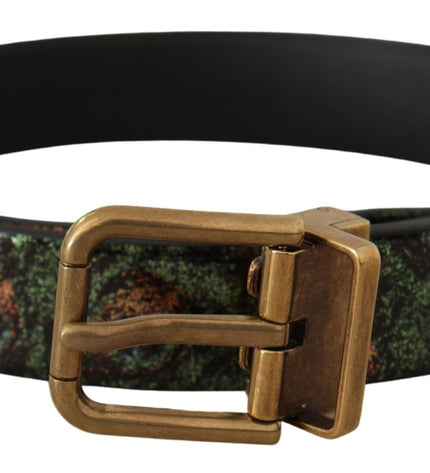 Dolce & Gabbana Elegant Black Grosgrain Leather Belt