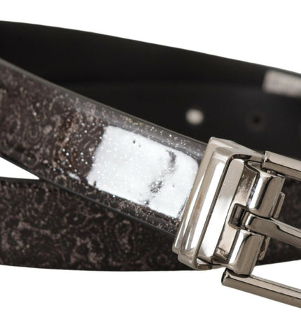 Dolce & Gabbana Sleek Grosgrain Leather Belt with Metal Buckle