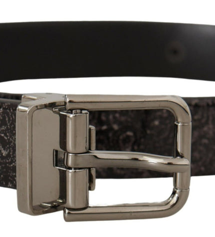 Dolce & Gabbana Sleek Grosgrain Leather Belt with Metal Buckle