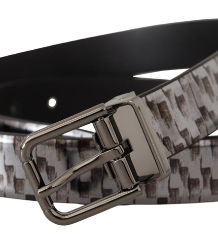 Dolce & Gabbana Sleek Italian Leather Belt in Sophisticated Gray