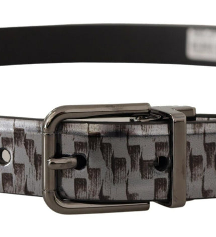 Dolce & Gabbana Sleek Italian Leather Belt in Sophisticated Gray