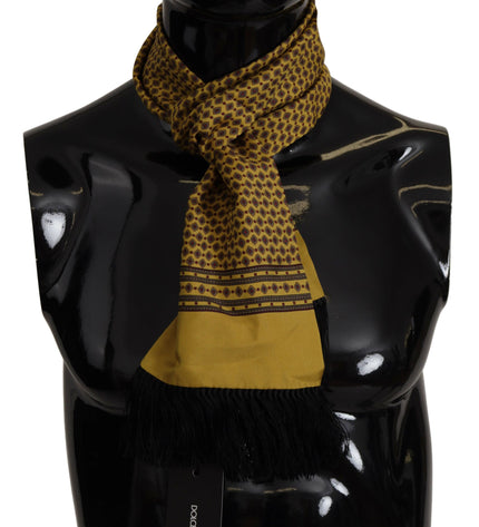 Dolce & Gabbana Elegant Yellow Silk Men's Scarf