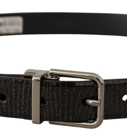 Dolce & Gabbana Elegant Black Leather Belt with Silver Buckle