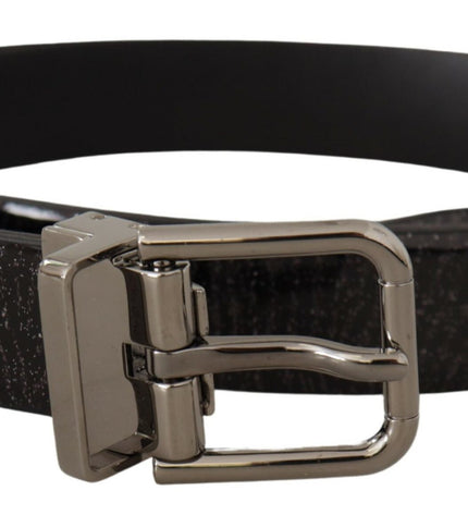 Dolce & Gabbana Elegant Black Leather Belt with Silver Buckle